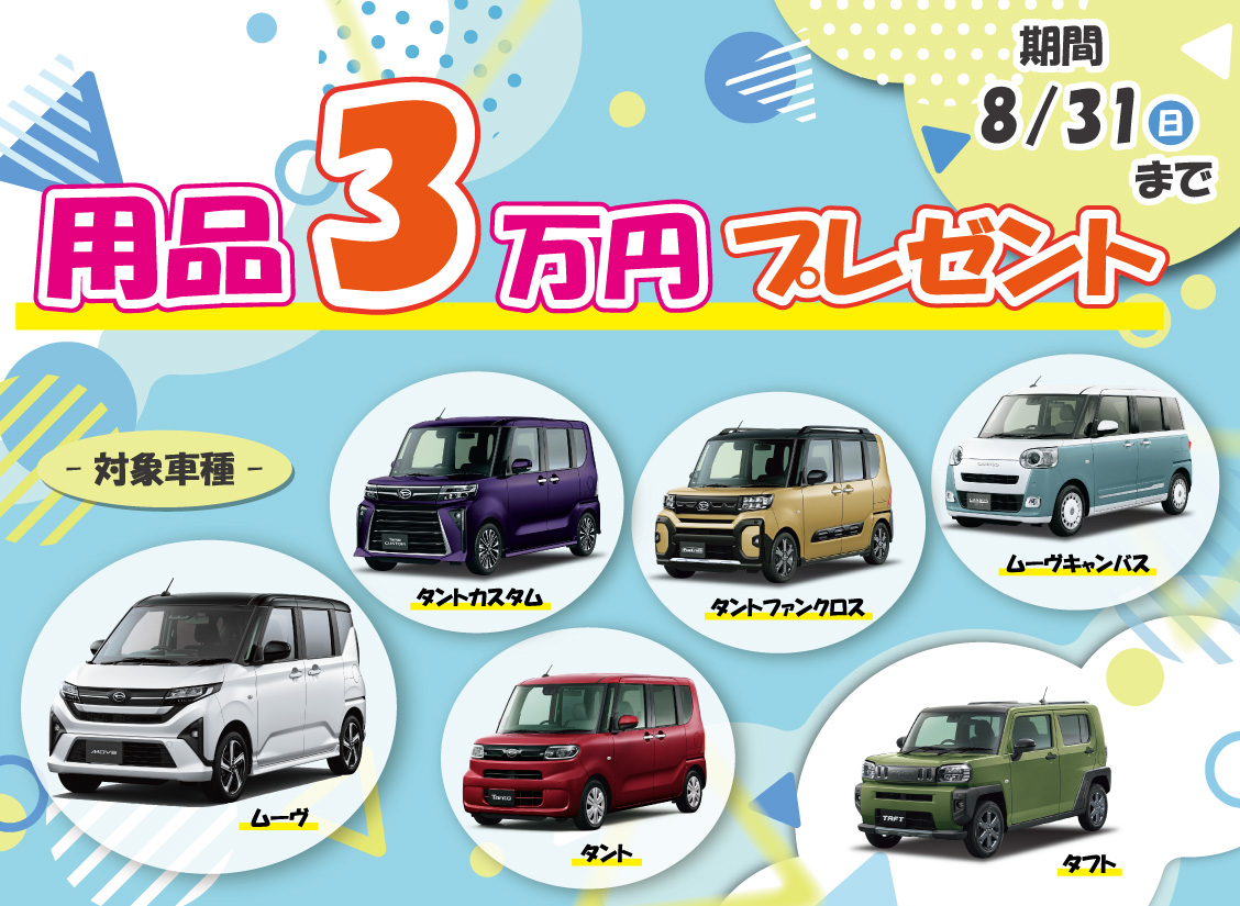 用品3万プレゼント